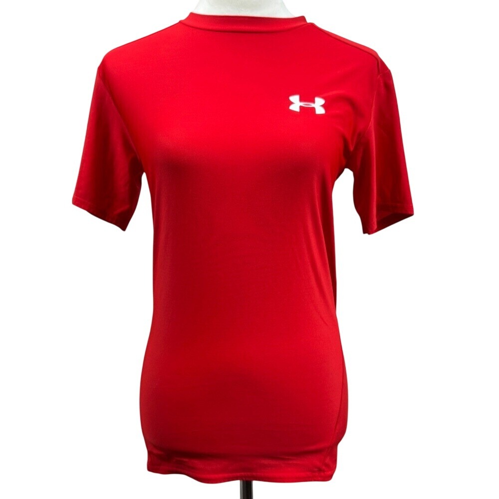 Under Armour Compression Shirt Womens Large Red‎ Athletic HeatGear Short Sleeve